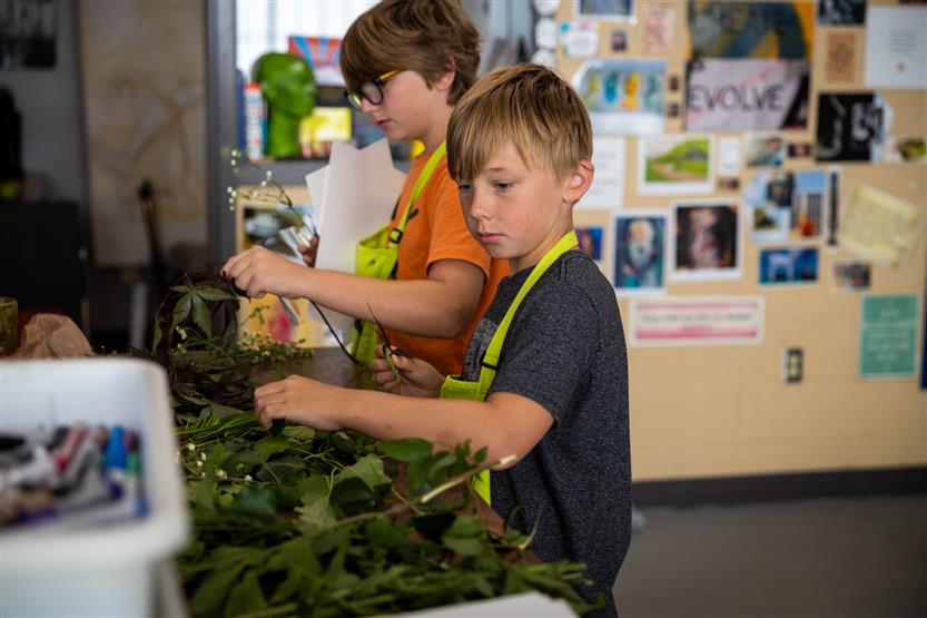 Students at an art camp